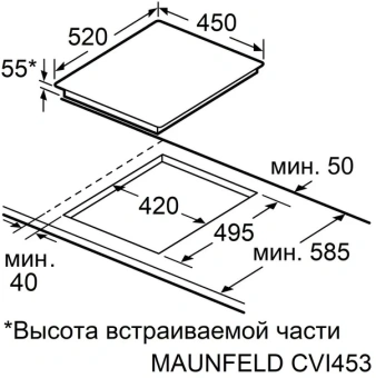 Индукционная варочная поверхность Maunfeld CVI453STBK черный - купить недорого с доставкой в интернет-магазине