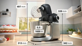 Кухонная машина Bosch MUMS6ZS17 планетар.вращ. 1600Вт черный - купить недорого с доставкой в интернет-магазине