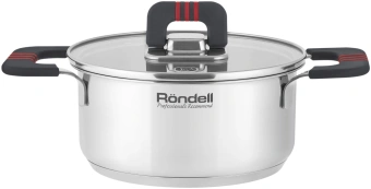 Кастрюля Rondell Stripes RDS-1636 1.2л. d=16см (с крышкой) стальной - купить недорого с доставкой в интернет-магазине