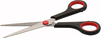 Ножницы Buro Smart универсальные 170мм ручки с резиновой вставкой черный/красный - купить недорого с доставкой в интернет-магазине