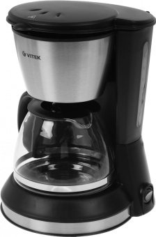 Кофеварка капельная Vitek VT-1506 550Вт черный/серебристый - купить недорого с доставкой в интернет-магазине