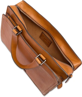 Деловая сумка The Bridge Leone Soft 063026D3/74 с отделением для ноутбука 13" коньячная натур.кожа - купить недорого с доставкой в интернет-магазине