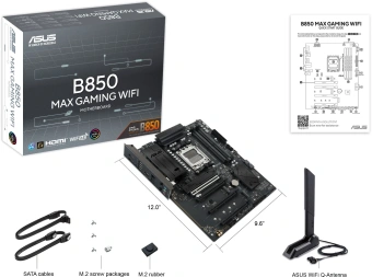 Материнская плата Asus B850 MAX GAMING WIFI Socket AM5 AMD B850 ATX AC`97 8ch(7.1) 2.5Gg RAID+HDMI+DP - купить недорого с доставкой в интернет-магазине