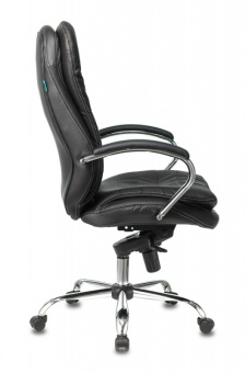 Кресло руководителя Бюрократ T-9950 черный кожа крестов. металл хром - купить недорого с доставкой в интернет-магазине