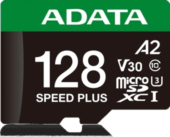 Флеш карта microSDXC 128GB A-Data UD128GUI3V30A2SP-RA1 Speed Plus V30 A2 + adapter - купить недорого с доставкой в интернет-магазине