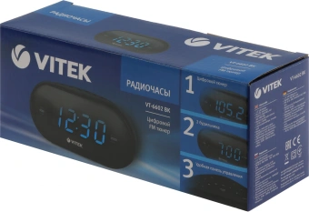Радиобудильник Vitek VT-6602 черный LCD часы:цифровые AM/FM - купить недорого с доставкой в интернет-магазине