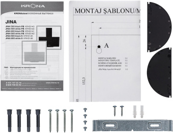 Вытяжка каминная Krona Jina 600 PB черный управление: кнопочное (1 мотор) - купить недорого с доставкой в интернет-магазине