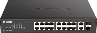 Коммутатор D-Link DGS-1100-18PV2/A (L2) 16x1Гбит/с 2xКомбо(1000BASE-T/SFP) 2SFP 130W настраиваемый - купить недорого с доставкой в интернет-магазине