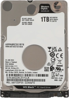 Жесткий диск WD SATA-III 1TB WD10SPSX Notebook/Desktop Black (7200rpm) 64Mb 2.5" - купить недорого с доставкой в интернет-магазине