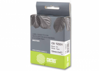 Картридж ленточный Cactus CS-TZ231 TZe-231 черный на белом 12x8 черный для Brother 1010/1280/1280VP/2700VP - купить недорого с доставкой в интернет-магазине