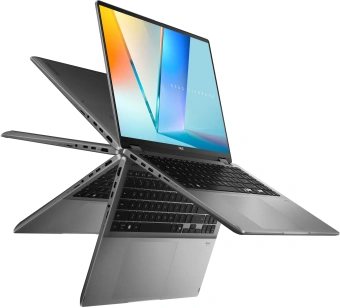Ноутбук Asus Vivobook 16 Flip TP3607AA-SI086W Core Ultra 7 355 32Gb SSD1Tb Intel Graphics 16" OLED Touch WUXGA (1920x1200) Windows 11 Home grey WiFi BT Cam (90NB17B1-M005K0) - купить недорого с доставкой в интернет-магазине