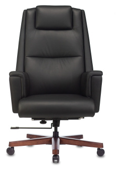 Кресло руководителя Бюрократ _DUKE черный кожа крестов. металл/дерево - купить недорого с доставкой в интернет-магазине