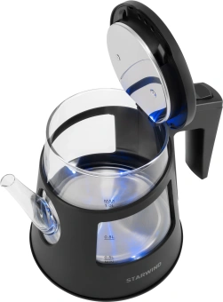 Чайник электрический Starwind SKG2113 1л. 1000Вт черный/прозрачный корпус: стекло - купить недорого с доставкой в интернет-магазине