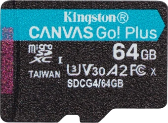 Флеш карта microSDXC 64GB Kingston SDCG4/64GBSP Canvas Go! Plus V30 A2 w/o adapter - купить недорого с доставкой в интернет-магазине