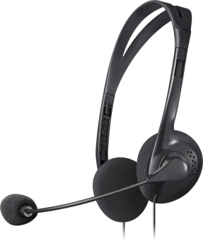 Наушники с микрофоном Defender Aura 102 черный 1.8м накладные оголовье (63102) - купить недорого с доставкой в интернет-магазине