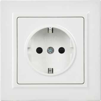 Розетка силов. IEK Brite РСР14-1-0-БрБ BR-R14-16-K01-F одинар. скрыт. зазем. штор. IP20 белый (упак.:1шт) - купить недорого с доставкой в интернет-магазине