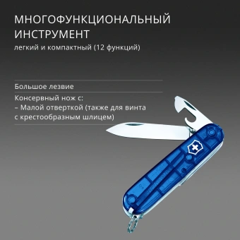 Нож перочинный Victorinox Spartan (1.3603.T2) 91мм 12функц. синий полупрозрачный карт.коробка - купить недорого с доставкой в интернет-магазине