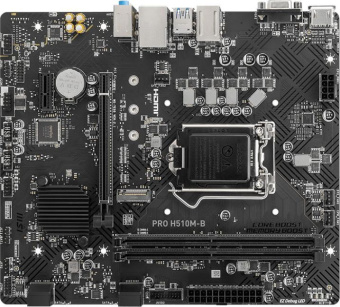 Материнская плата MSI PRO H510M-B (10Gen only) Soc-1200 Intel H510 2xDDR4 mATX AC`97 8ch(7.1) GbLAN+VGA+HDMI - купить недорого с доставкой в интернет-магазине
