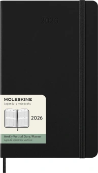 Еженедельник Moleskine CLASSIC WKLY VERTICAL Large 130х210мм 144стр. черный - купить недорого с доставкой в интернет-магазине