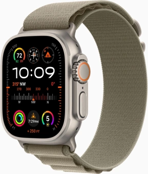 Смарт-часы Apple Watch Ultra 2 A2986 49мм OLED корп.титан Alpine loop рем.оливковый разм.брасл.:145-190мм (MREY3LW/A) - купить недорого с доставкой в интернет-магазине