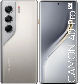 Смартфон Tecno Camon 40 Pro 5G 256Gb 12Gb титановый моноблок 3G 4G 6.78" 1080x2436 Android 15 50Mpix 802.11 a/b/g/n/ac/ax NFC GPS GSM900/1800 GSM1900 Protect - купить недорого с доставкой в интернет-магазине