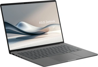 Ноутбук Asus Zenbook A14 UX3407QA-QD267W Snapdragon X X1-26-100 16Gb SSD512Gb Qualcomm Adreno 14" OLED WUXGA (1920x1200) Windows 11 Home grey WiFi BT Cam Bag (90NB1502-M00DN0) - купить недорого с доставкой в интернет-магазине