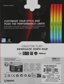 Память DDR4 2x32GB 3600MHz Kingston KF436C18RB2AK2/64 Fury Renegade RGB RTL Gaming PC4-28800 CL18 DIMM 288-pin 1.35В dual rank с радиатором Ret - купить недорого с доставкой в интернет-магазине