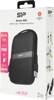 Жесткий диск Silicon Power USB3.0 2TB SP020TBPHDA60S3A A60 Armor 2.5" черный - купить недорого с доставкой в интернет-магазине