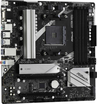 Материнская плата Asrock A520M PRO4 Soc-AM4 AMD A520 4xDDR4 mATX AC`97 8ch(7.1) GbLAN RAID+VGA+HDMI+DP - купить недорого с доставкой в интернет-магазине