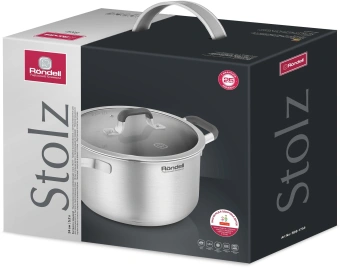 Кастрюля Rondell Stolz RDS-1754 5.2л. d=24см (с крышкой) стальной - купить недорого с доставкой в интернет-магазине