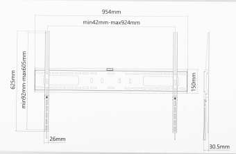 Кронштейн для телевизора Ultramounts UM815F черный 60"-100" макс.75кг настенный фиксированный - купить недорого с доставкой в интернет-магазине
