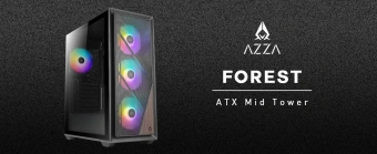 Корпус Azza Forest черный без БП ATX 4x120mm 4x140mm 2xUSB3.0 audio bott PSU - купить недорого с доставкой в интернет-магазине