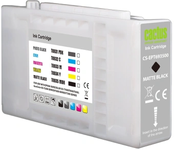 Картридж струйный Cactus CS-EPT693500 T6935 черный матовый (350мл) для Epson SureColor SC-T3000/T3070/T3200/T5000/5200 с чипом - купить недорого с доставкой в интернет-магазине