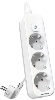 Сетевой фильтр Deli ET432 3м (3 розетки) белый (пакет ПЭ) - купить недорого с доставкой в интернет-магазине