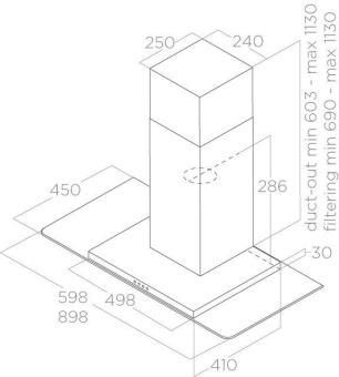 Вытяжка каминная Elica Flat Glass IX/A/90 нержавеющая сталь управление: кнопочное (1 мотор) - купить недорого с доставкой в интернет-магазине