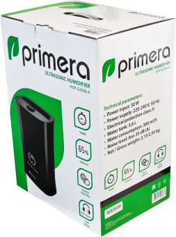 Увлажнитель воздуха Primera HUP-G3056-A 25Вт (ультразвуковой) черный - купить недорого с доставкой в интернет-магазине