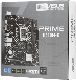 Материнская плата Asus PRIME H610M-D Soc-1700 Intel H610 2xDDR5 mATX AC`97 8ch(7.1) GbLAN+VGA+HDMI - купить недорого с доставкой в интернет-магазине