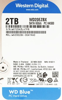 Жесткий диск WD SATA-III 2TB WD20EZBX Desktop Blue (7200rpm) 256Mb 3.5" - купить недорого с доставкой в интернет-магазине