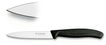 Нож кухонный Victorinox Swiss Classic (6.7703) стальной для чистки овощей и фруктов лезв.100мм прямая заточка черный - купить недорого с доставкой в интернет-магазине