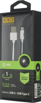 Кабель Cactus CS-USB.A.USB.C-1 USB (m)-USB Type-C (m) 1м белый блистер - купить недорого с доставкой в интернет-магазине