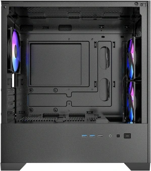 Корпус Azza AEROHEX-M черный без БП mATX 4x120mm 1xUSB2.0 2xUSB3.0 audio bott PSU - купить недорого с доставкой в интернет-магазине