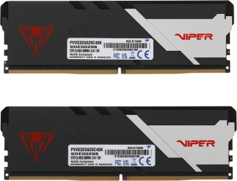 Память DDR5 2x16GB 6200MHz Patriot PVV532G620C40K Viper Venom RTL Gaming PC5-49600 CL40 DIMM 288-pin 1.35В kit с радиатором Ret - купить недорого с доставкой в интернет-магазине