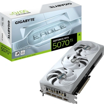 Видеокарта Gigabyte PCI-E 5.0 GV-N507TEAGLEOC ICE-16GD 1.0 NVIDIA GeForce RTX 5070TI 16Gb 256bit GDDR7 2542/28000 HDMIx1 DPx3 HDCP Ret - купить недорого с доставкой в интернет-магазине