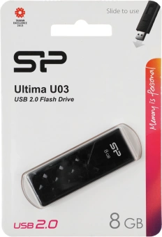 Флеш Диск Silicon Power 8GB Ultima U03 SP008GBUF2U03V1K USB2.0 черный - купить недорого с доставкой в интернет-магазине