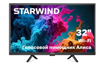 Телевизор LED Starwind 32" SW-LED32SG305 Яндекс.ТВ Frameless черный/черный HD 60Hz DVB-T DVB-T2 DVB-C DVB-S DVB-S2 USB WiFi Smart TV - купить недорого с доставкой в интернет-магазине