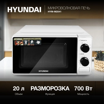 Микроволновая Печь Hyundai HYM-M2041 20л. 700Вт белый - купить недорого с доставкой в интернет-магазине