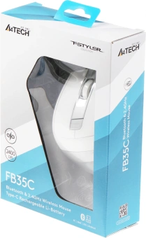 Мышь A4Tech Fstyler FB35C белый оптическая 2000dpi беспров. BT/Radio USB 6but (FB35C ICY WHITE) - купить недорого с доставкой в интернет-магазине
