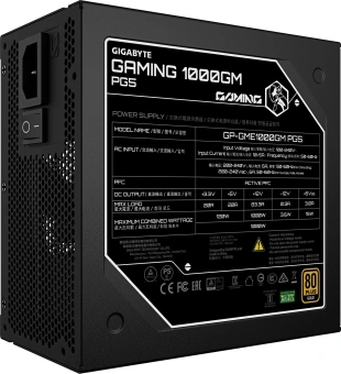 Блок питания Gigabyte ATX 1000W GP-GME1000GM PG5 80+ gold (20+4pin) APFC 135mm fan 8xSATA Cab Manag RTL - купить недорого с доставкой в интернет-магазине