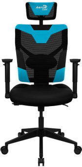 Кресло игровое Aerocool Guardian черный/голубой сиденье черный экокожа/сетка с подголов. крестов. нейлон - купить недорого с доставкой в интернет-магазине