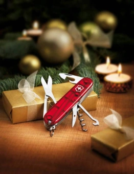 Нож перочинный Victorinox Climber (1.3703.T) 91мм 14функц. красный полупрозрачный карт.коробка - купить недорого с доставкой в интернет-магазине